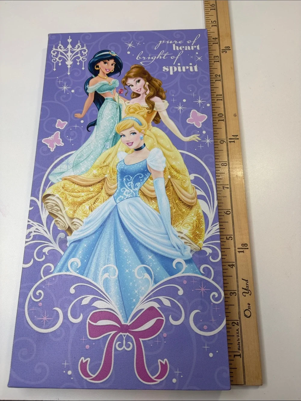 Disney Princess Wall Canvas – Jasmine Belle Cinderella – Pure of Heart Bright of